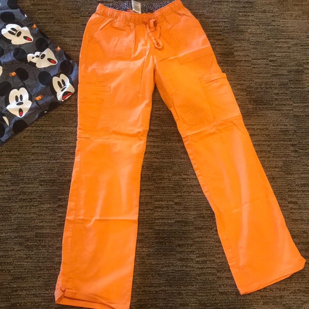 XS orange scrub pants